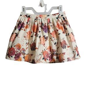 Forever 21 Girls Youth Size‎ 11/12 Kids Cream Floral Spring Pattern Skirt Zipper